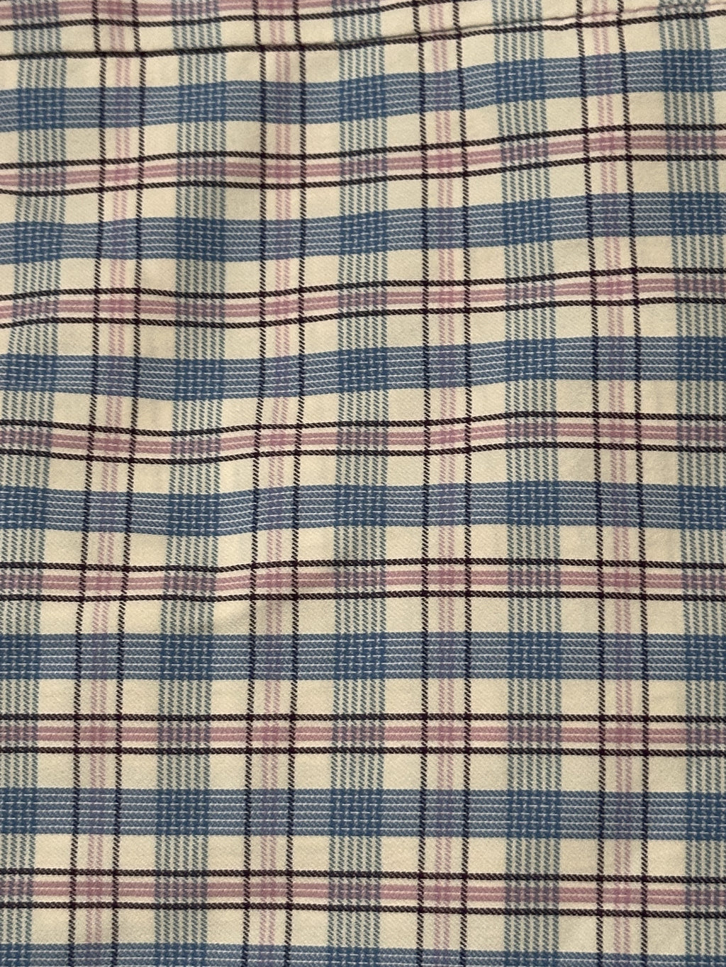 Women's Plaid Coord Pants Set, Short Sleeve V-Neck Top and Long Pants, Blue and Pink Checkered PC Set