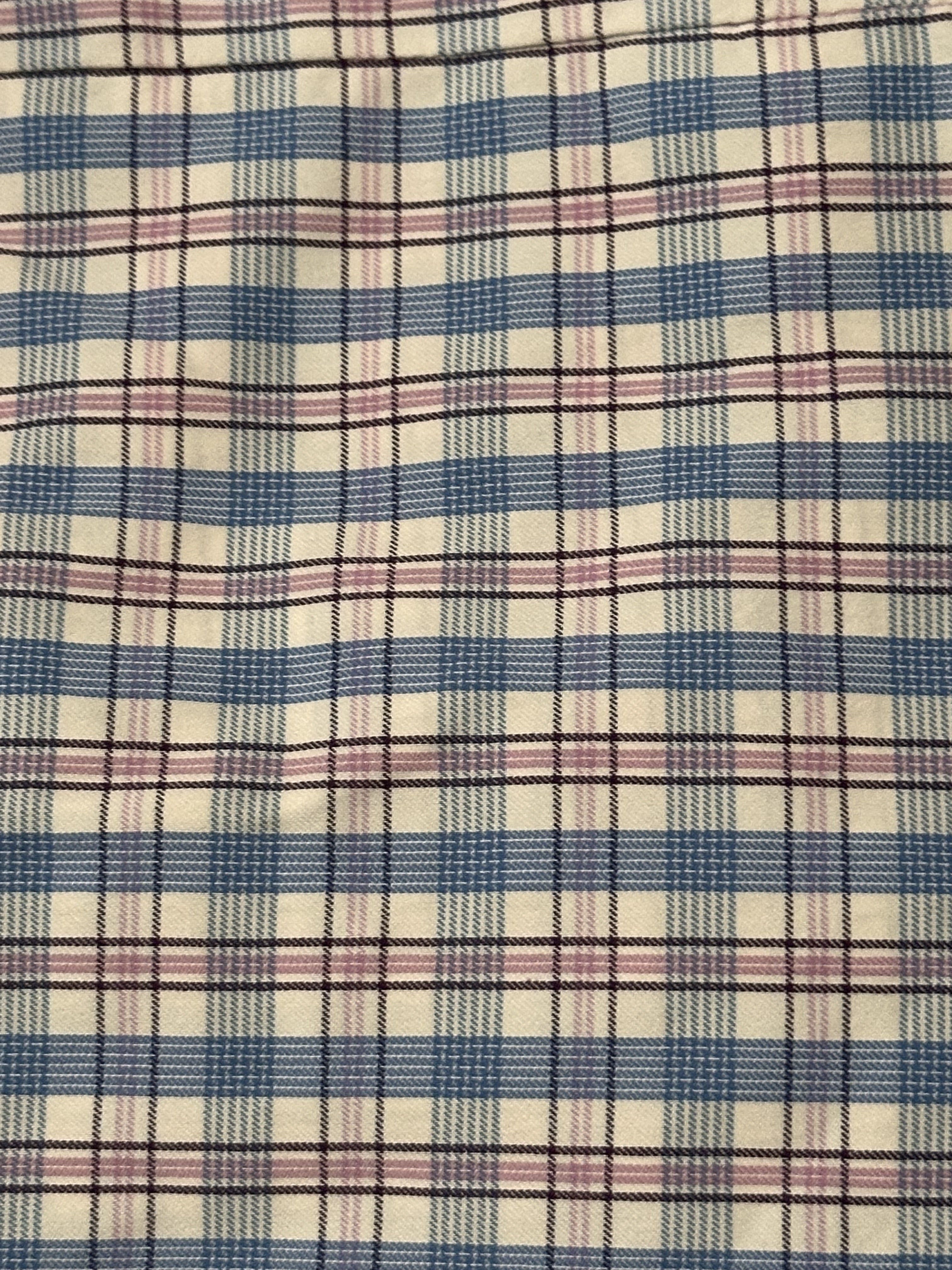 Women's Plaid Coord Pants Set, Short Sleeve V-Neck Top and Long Pants, Blue and Pink Checkered PC Set