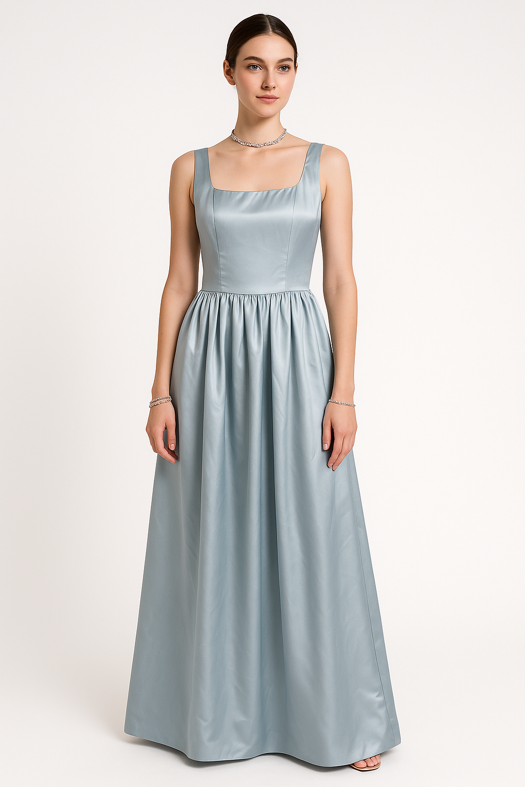 Gray Silk Maxi Dress
