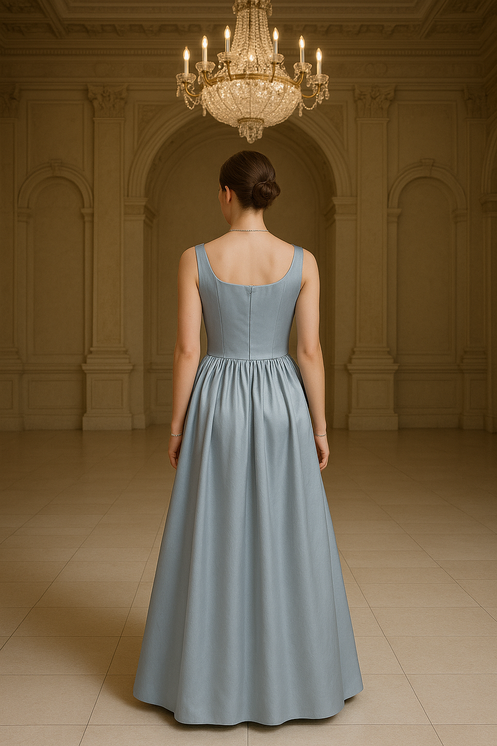 Gray Silk Maxi Dress